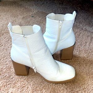 White ankle boots